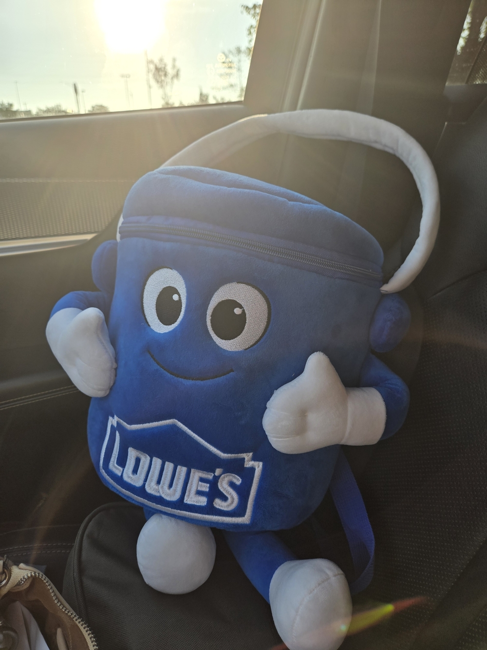 Lowes Blue Plush Kids Backpack COOLER- Smiling Character